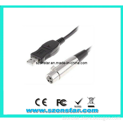 XLR Female to USB Male Cable for Microphone